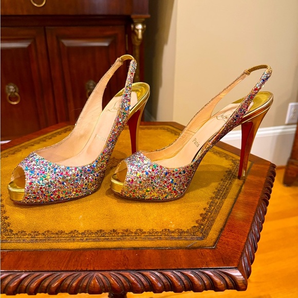 CHRISTIAN LOUBOUTIN 
Glitter No Prive 120 Pumps size 38 UK 4” Heel MSRP $895 - Picture 9 of 15